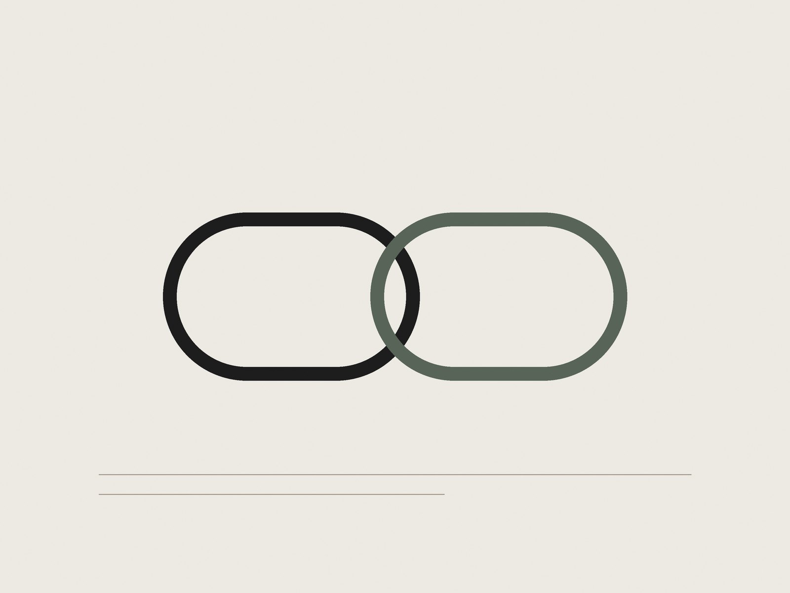 Abstract graphic of two linked frames above signature lines